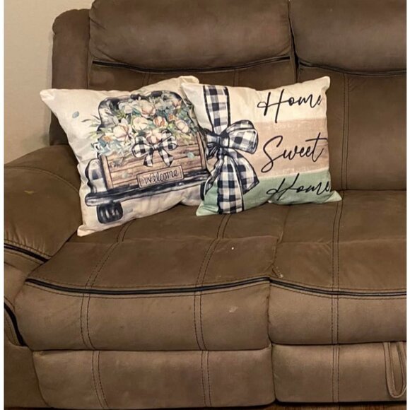 Farmhouse Decorative Throw Pillow Covers Spring Decor Green Floral Accent Cases - Picture 6 of 9